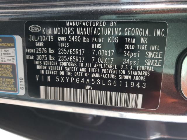 2020 KIA SORENTO S 5XYPG4A53LG611943