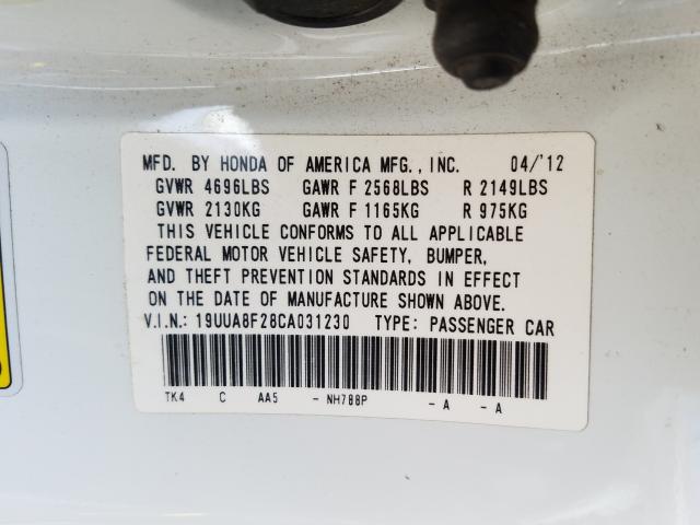 2012 ACURA TL 19UUA8F28CA031230