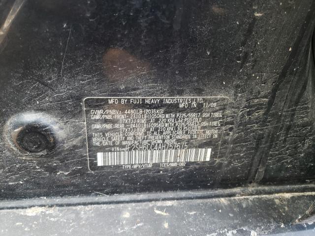2010 SUBARU FORESTER 2 JF2SH6CC4AH757675