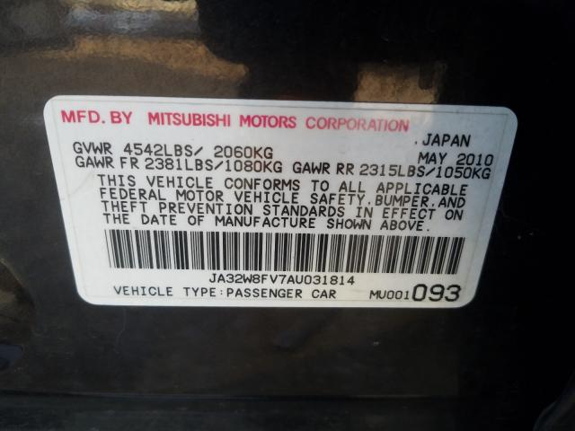 2010 MITSUBISHI LANCER EVO JA32W8FV7AU031814