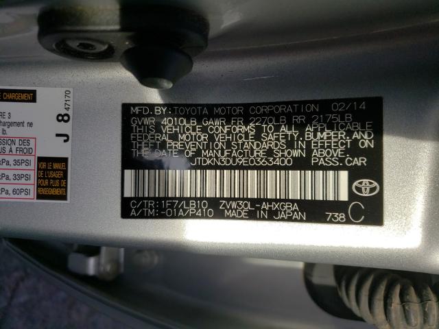2014 TOYOTA PRIUS - JTDKN3DU9E0363400