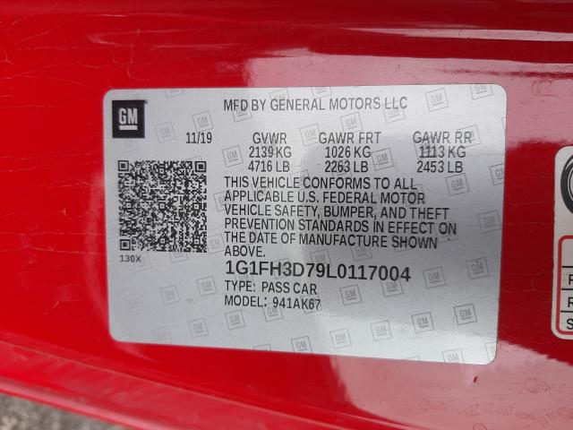 2020 CHEVROLET CAMARO SS 1G1FH3D79L0117004