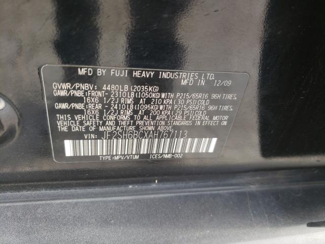 2010 SUBARU FORESTER X JF2SH6BCXAH767113