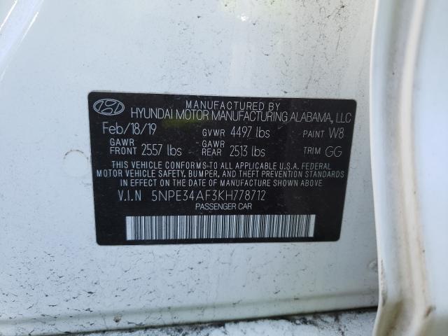 2019 HYUNDAI SONATA LIM 5NPE34AF3KH778712