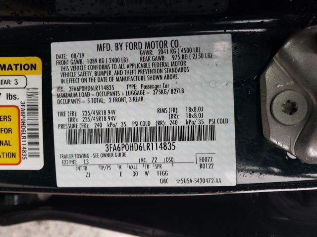 2020 FORD FUSION SE - 3FA6P0HD6LR114835