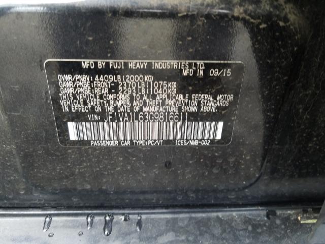 2016 SUBARU WRX LIMITE - JF1VA1L63G9816611