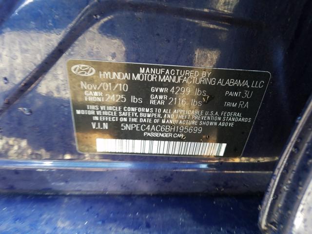 2011 HYUNDAI SONATA SE 5NPEC4AC6BH195699