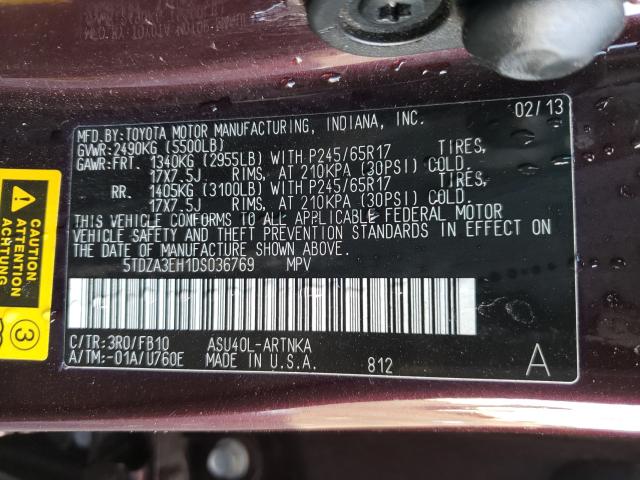 2013 TOYOTA HIGHLANDER - 5TDZA3EH1DS036769