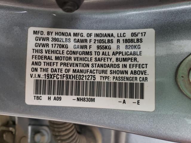 2017 HONDA CIVIC TOUR 19XFC1F9XHE021275