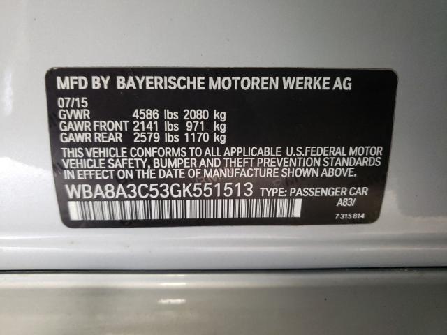 2016 BMW 320 XI WBA8A3C53GK551513