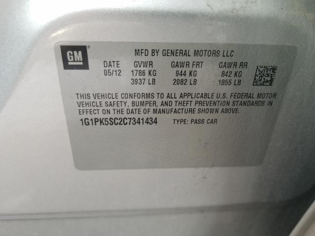 2012 CHEVROLET CRUZE ECO 1G1PK5SC2C7341434