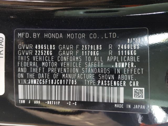 2018 HONDA CLARITY JHMZC5F18JC017705
