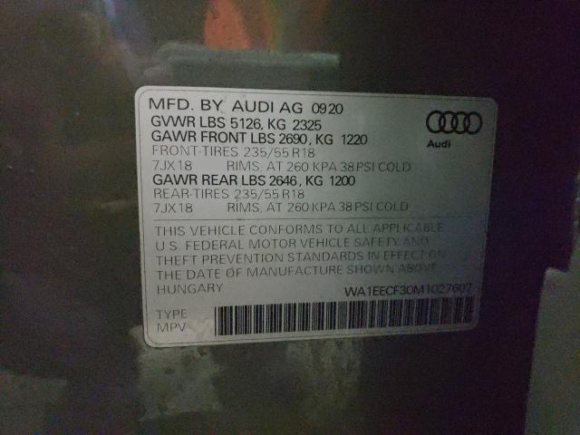 2021 AUDI Q3 PREMIUM WA1EECF30M1027607