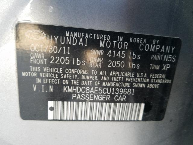 2012 HYUNDAI ELANTRA TO KMHDC8AE5CU139681