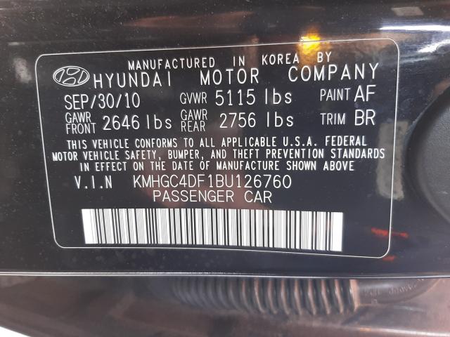 2011 HYUNDAI GENESIS 4. KMHGC4DF1BU126760