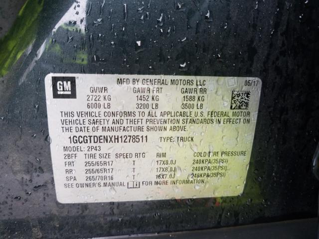 2017 CHEVROLET COLORADO Z - 1GCGTDENXH1278511