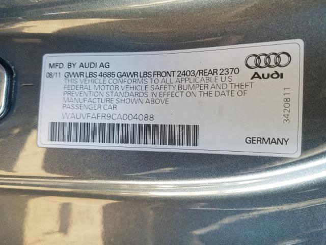 2012 AUDI A5 PRESTIG WAUVFAFR9CA004088