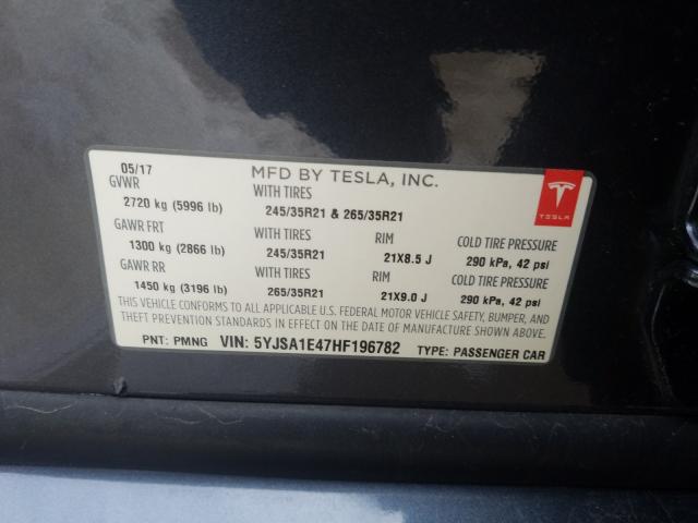 2017 TESLA MODEL S 5YJSA1E47HF196782