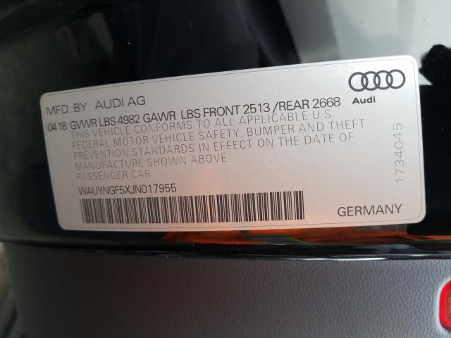 2018 AUDI A5 PREMIUM WAUYNGF5XJN017955