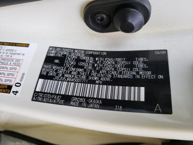 2010 TOYOTA 4RUNNER SR - JTEZU5JR6A5001711