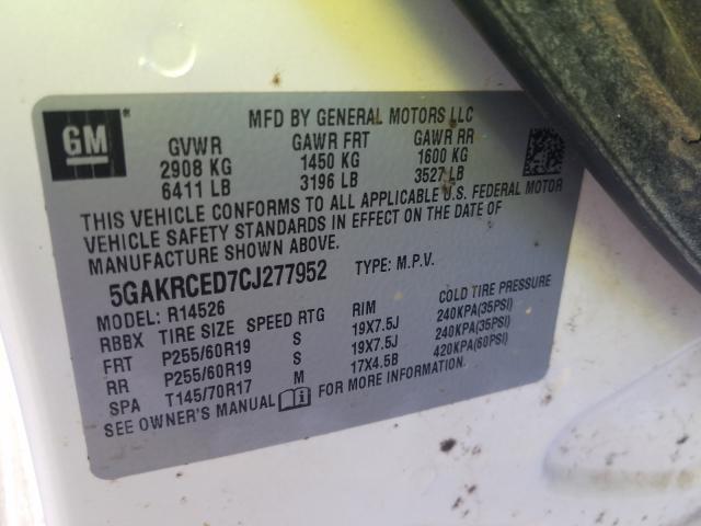 2012 BUICK ENCLAVE 5GAKRCED7CJ277952