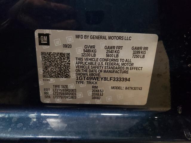 2020 GMC SIERRA K35 1GT49WEY8LF333394