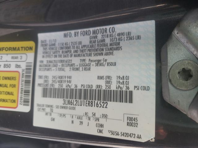 2014 LINCOLN MKZ HYBRID 3LN6L2LU1ER816522