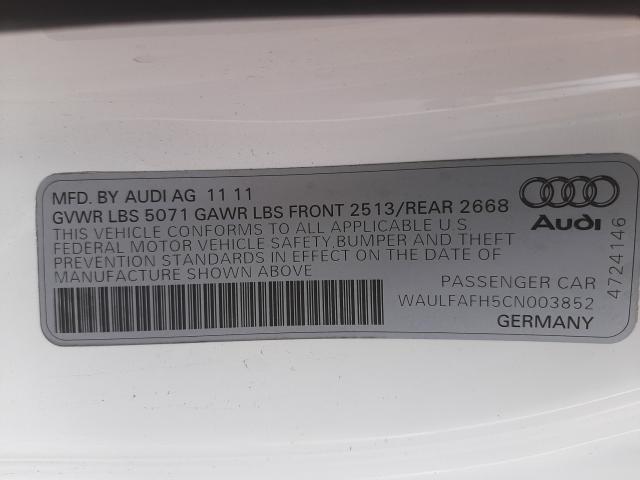 2012 AUDI A5 PREMIUM WAULFAFH5CN003852