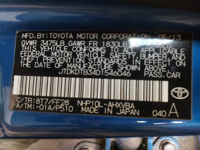 2013 TOYOTA PRIUS C JTDKDTB34D1546046