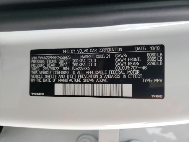 2019 VOLVO XC90 T6 R- YV4A22PMXK1456925