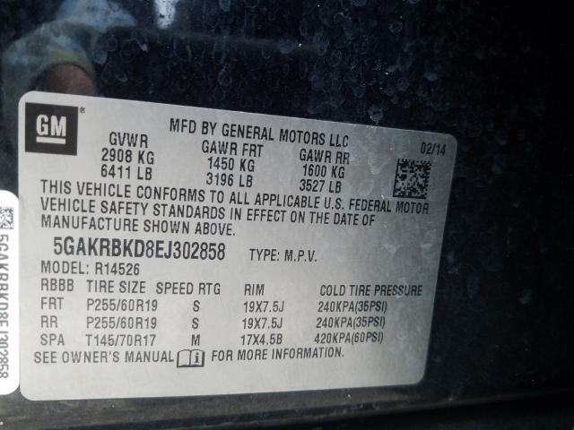 2014 BUICK ENCLAVE 5GAKRBKD8EJ302858