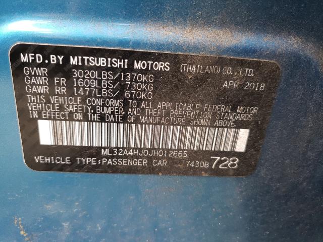 2018 MITSUBISHI MIRAGE SE ML32A4HJ0JH012665