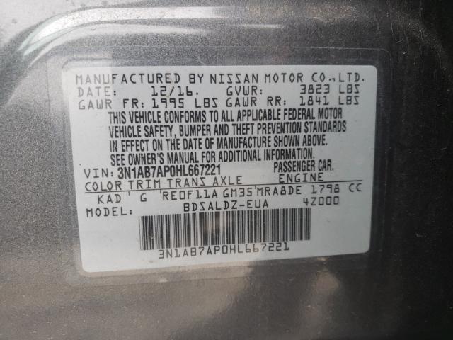 2017 NISSAN SENTRA S 3N1AB7AP0HL667221