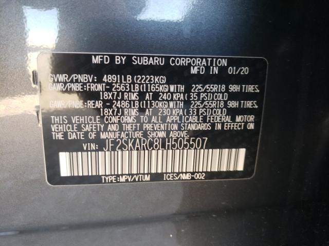 2020 SUBARU FORESTER S JF2SKARC8LH505507