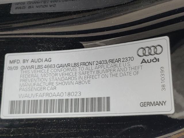 2010 AUDI A5 PRESTIG WAUVFAFR0AA018023
