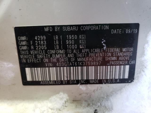 2019 SUBARU IMPREZA LI 4S3GTAT61K3759897