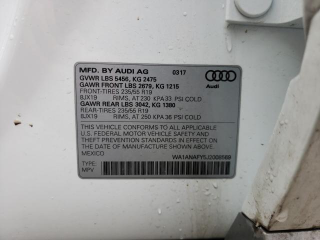2018 AUDI Q5 PREMIUM WA1ANAFY5J2008569