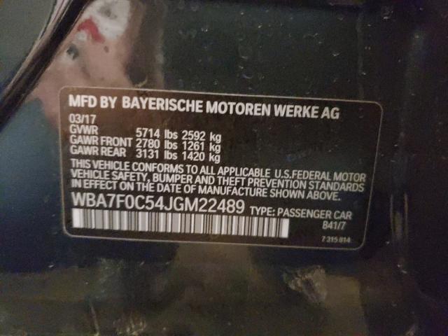 2018 BMW 750 I WBA7F0C54JGM22489