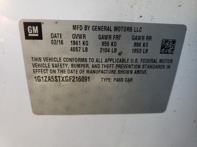 2016 CHEVROLET MALIBU L 1G1ZA5STXGF216091