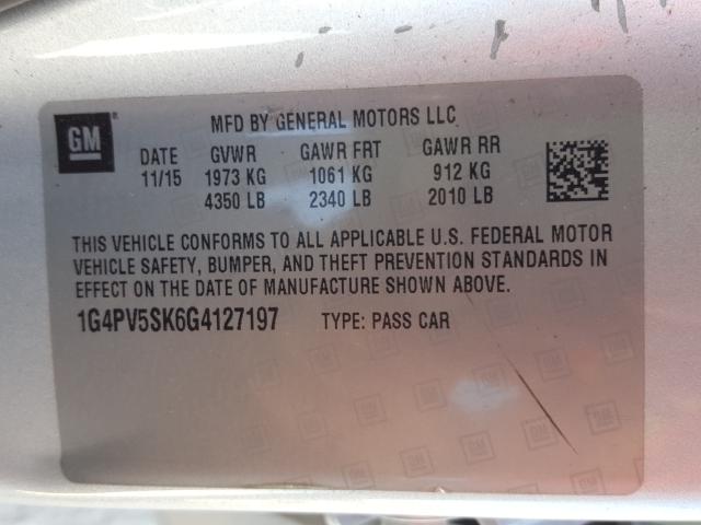 2016 BUICK VERANO 1SV 1G4PV5SK6G4127197