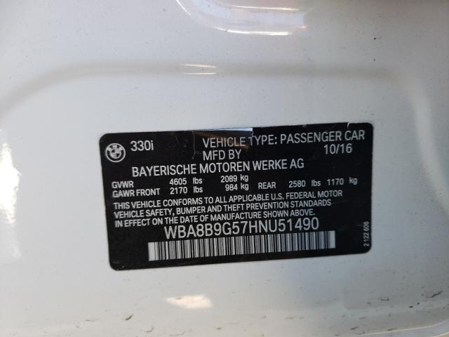 2017 BMW 330 I WBA8B9G57HNU51490