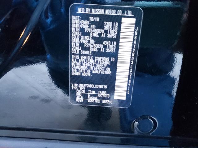 2020 NISSAN ARMADA SV - JN8AY2ND3LX016715