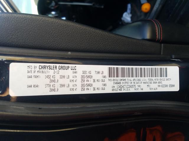 2012 DODGE DURANGO R/ - 1C4SDHCT1CC202575