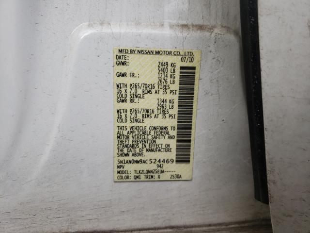 2010 NISSAN XTERRA OFF 5N1AN0NW9AC524469