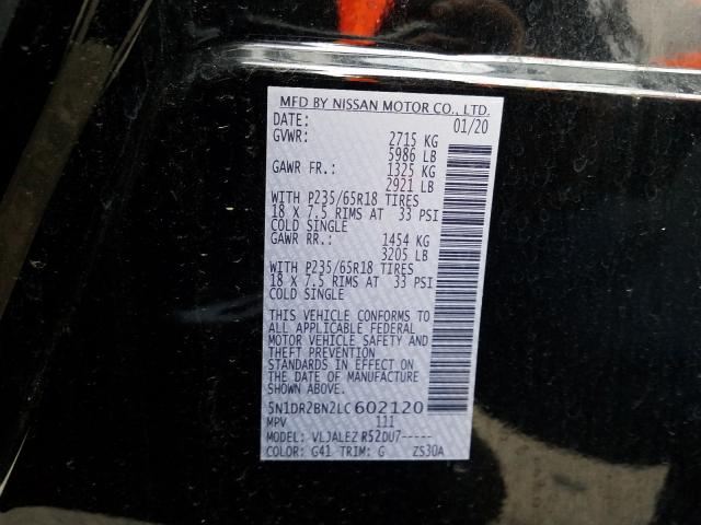 2020 NISSAN PATHFINDER - 5N1DR2BN2LC602120
