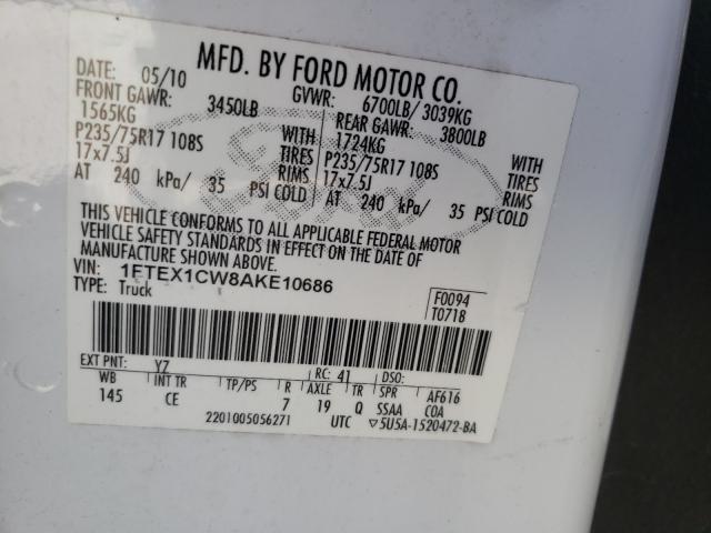 2010 FORD F150 SUPER 1FTEX1CW8AKE10686
