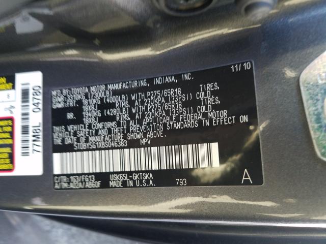 2011 TOYOTA SEQUOIA SR 5TDBY5G1XBS046383