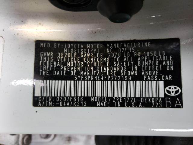 2015 TOYOTA COROLLA EC 5YFBPRHE4FP272199
