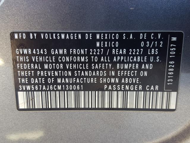 2012 VOLKSWAGEN JETTA GLI 3VW567AJ6CM130061