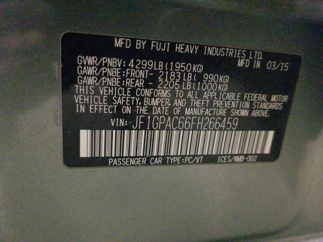 2015 SUBARU IMPREZA PR JF1GPAC66FH266459